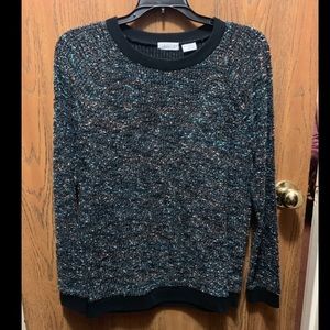 Long sleeve black speckled sweater